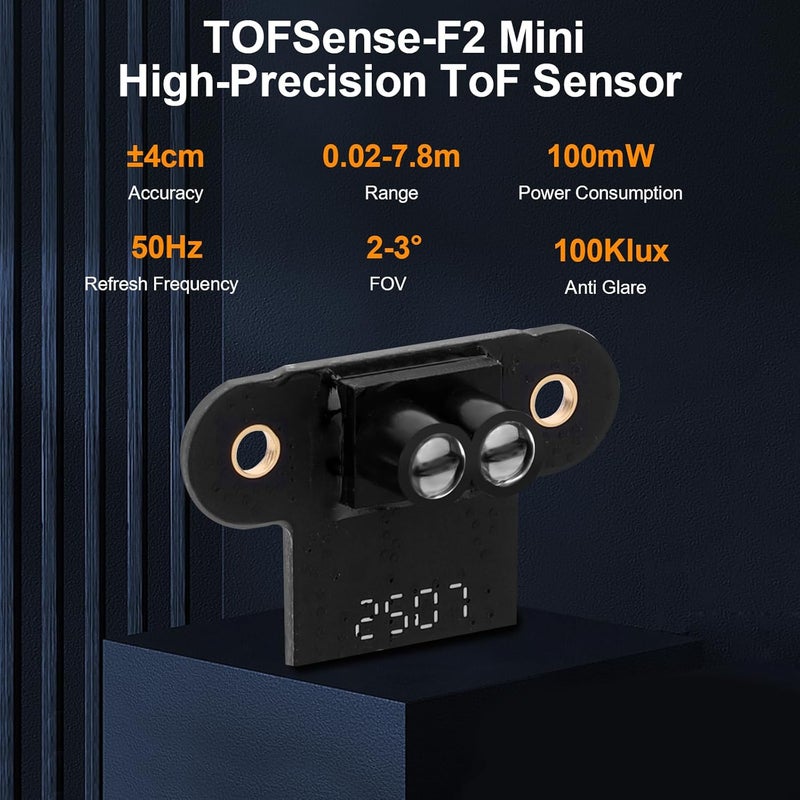 MakerHawk TOFSense-F2 Mini Lidar Sensor 0.02-7.8m Range High Precision Single-Point Distance Sensor Ultra-Compact ToF Module with UART I2C IO Interface for Drone Robot A rduino Raspberry Pi Pixhawk Ardupilot - Image 2